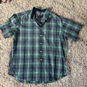 Ralph Lauren Men's Green and Blue Plaid Shirt size XL